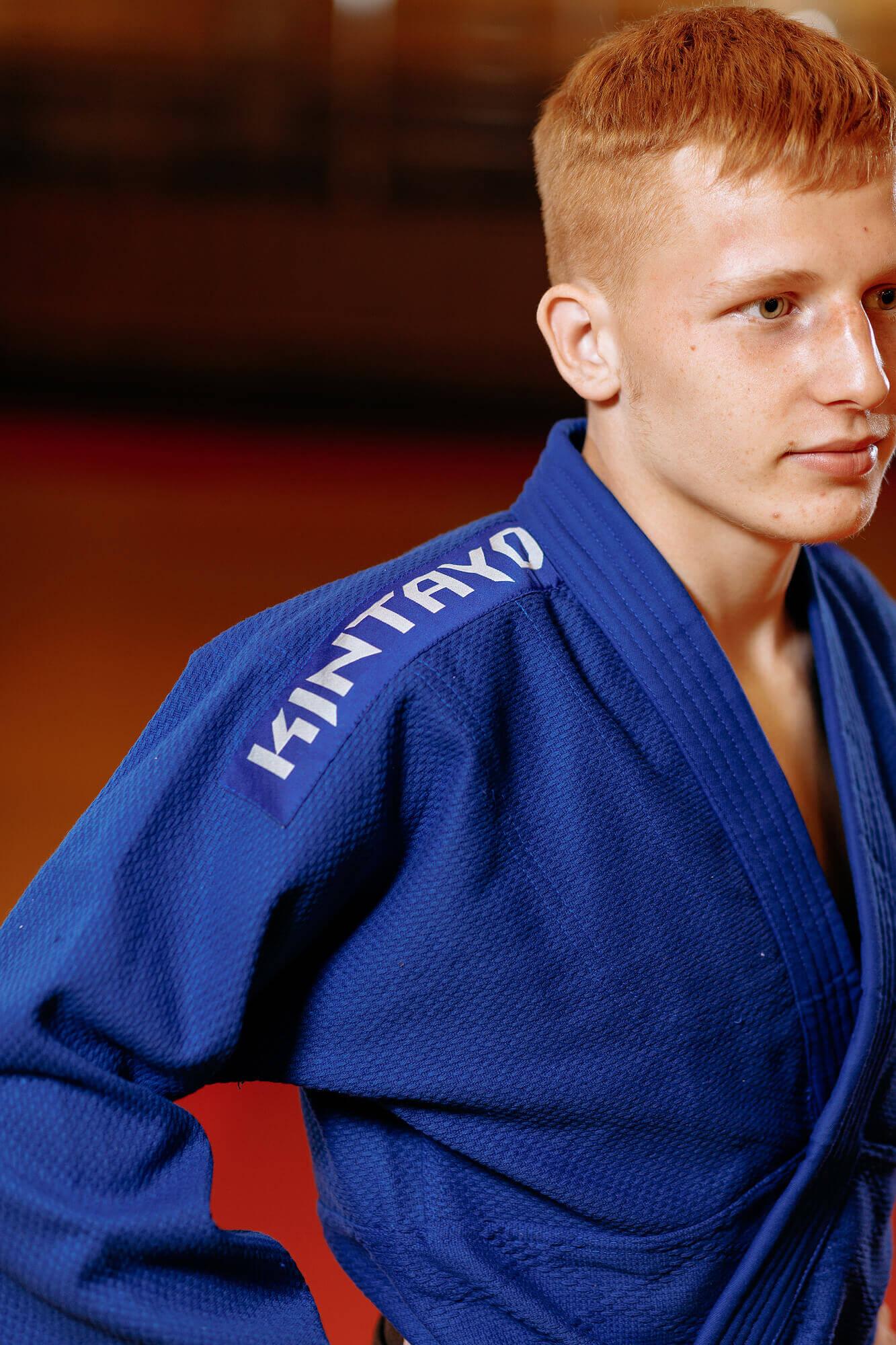 Кімоно для дзюдо синє, TM "Kintayo" Yuko, 160 зріст, щільність 450 гр/м.кв. 4