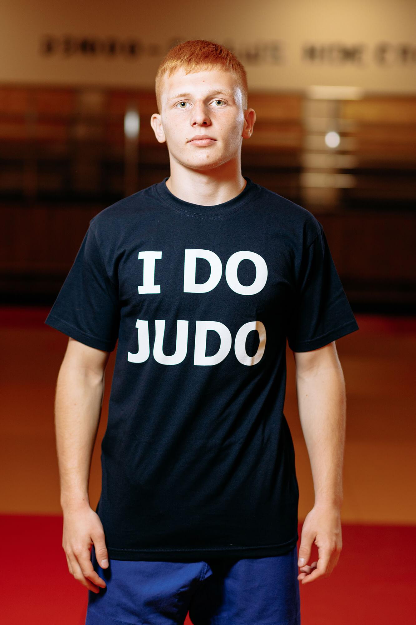 Футболка темно-синя з написом "I do judo" - Розмір: M 1