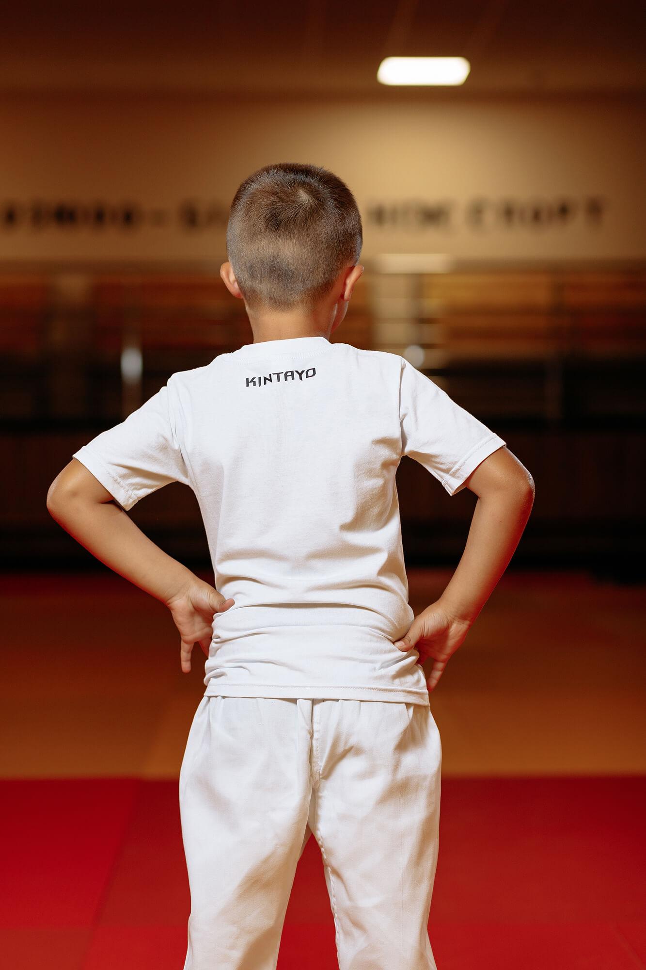 Дитяча футболка біла з написом "I do judo" - Розмір: 38 2